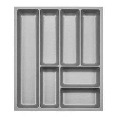 Image de ORGA BOX 3 Range couverts Profondeur : 473 x largeur 391 mm gris argenté avec structure Canvas pour tiroirs de 50 par ex. dans les cuisines Nobilia/Noblessa à partir 08.2012.