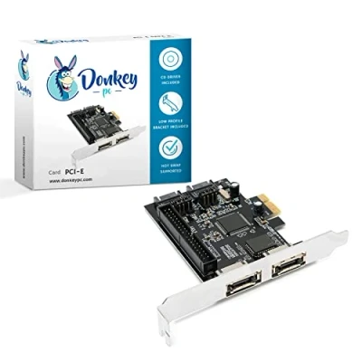 Image de Donkey pc Carte contrôleur SATA/eSATA et IDE sur port PCI Express (PCI E) (2 SATA (ou eSATA) + 2 ATA