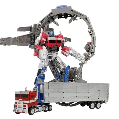 Image de Transformer Optimus Toy Prime Action Figure TW 1030, Modèle De Camion Défiguré Robot Peut Transporter La Version KO(Optimus With Carriage)