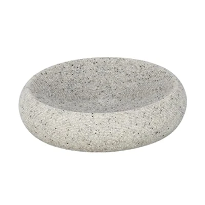 Image de WENKO Porte savon Goa Gris clair Coupe à savon, Polyrésine, 12.8 x 3.1 cm,