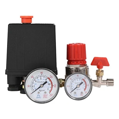Image de Compresseur d&#039;air 0,05 1,2 MPa Commutateur de Vanne Pression du Pressostat Valve Contrôle avec Régulateurs Jauge