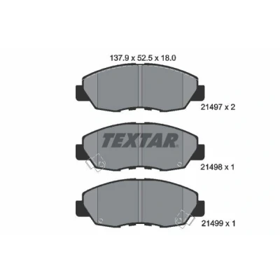 Image de TEXTAR 2149701 Jeu de plaquettes frein avec indicateur d&#039;usure HONDA: CIVIC 8 Hatchback, Accord 7 Limousine, 6 Limousine