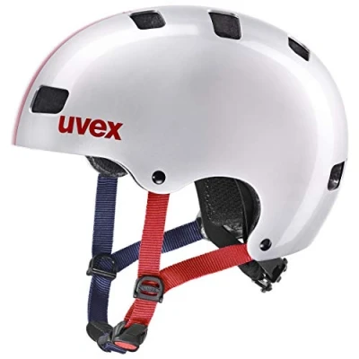 Image de uvex Kid 3 Casque de Vélo Solide pour Enfants Réglage la Taille Individuel Ventilation Optimisée Race Silver 51 55 cm