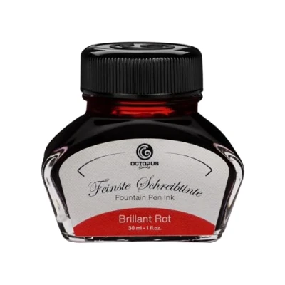 Image de Octopus Fluids Encre de Stylo plume en verre d&#039;encre, d&#039;écriture pour plume, Rouge brillant 30ml encrier, calligraphie