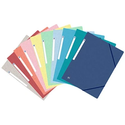 Image de Elba Top File Lot De 10 Chemises 3 Rabats Élastiques A4 Carte Lustrée Assortis