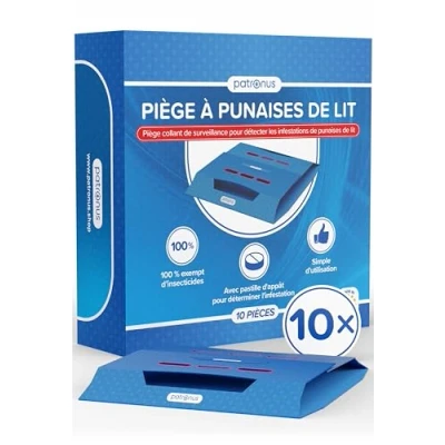 Image de PATRONUS Lot de 10 pièges à punaises lit pour la détection des infestations Piège adhésif avec appât Puissant Système Surveillance