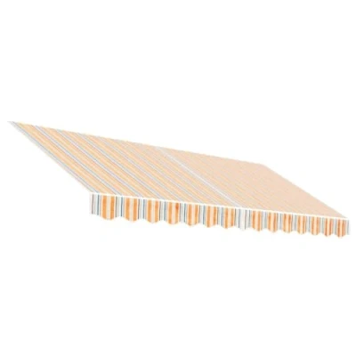 Image de vidaXL Tissu de Remplacement pour auvent Rayures Multicolores 3,5x2,5m, Dessus d&#039;auvent Remplacement, Parasol terrasse, Rechange