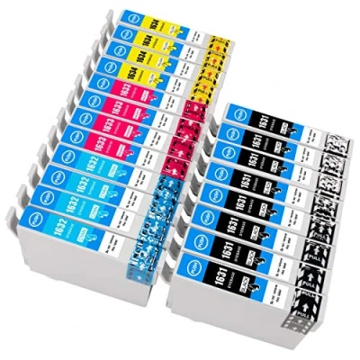 Image de ESMONLINE Epson Lot de 16 cartouches d&#039;encre rechange XL pour Workforce WF 2760DWF 2750DWF 2660DWF 2650DWF 2630WF 2540WF 2530WF 2520NF 2510WF 2010W