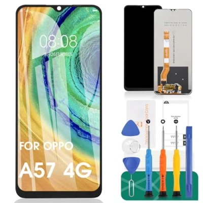 Image de Écran LCD pour Oppo A57S A17 tactile A17K Digitizer Assemblée A57 4G de remplacement A77 Kits réparation A77S (Noir)