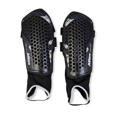 Image de Mitre Aircell Football Ankle Protection Shin Pads Extremely Breathable Lightweight Guard, Black/White, XS