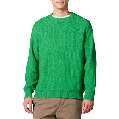 Image de Amazon Essentials Pull ras du cou en coton texturé, coupe ample Homme, Vert, L