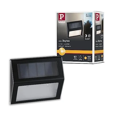 Image de Paulmann 94234 Lampe solaire d&#039;escalier LED avec 1 ampoule 0,05 W Anthracite Plastique 3000 K Blanc chaud