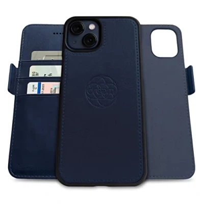 Image de dreem Fibonacci Compatible avec iPhone 13 funda cartera / 2 en 1 étui Antichoc et Folio Amovible Cuir végétal, MagSafe, Protection RFID [Royal]