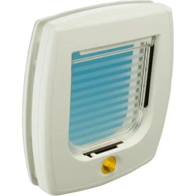 Image de Ferplast Chatiere, Porte pour Chats et Petits Chiens, Installation Universelle, Entrée Sortie Contrôlables à 4 Voies, Tunnel Partiel, Swing 3 Chatiere Chat Chien, Blanc