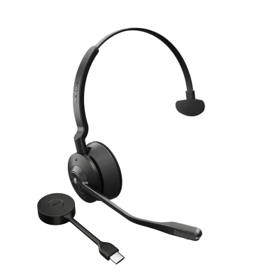 Image de Jabra Engage 55 Micro casque mono sans fil avec adaptateur DECT USB A Link 400, Microphone à réduction de bruit, Portée étendue Certifié Google Meet/Zoom Compatible UC Noir