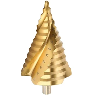 Image de LESOLEIL Foret Etage HSS à Cône Spiralé Fraise Etagée de 6 65mm avec Arbre Triangulaire pour Outil Forage Trou Métal