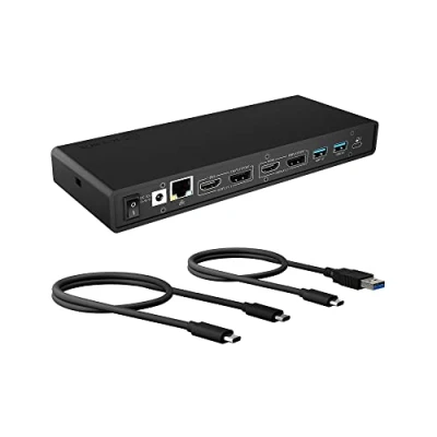 Image de ICY BOX Station d&#039;accueil USB C (14 en 1) avec 2x HDMI &amp; DP (5K 30Hz 4K 60Hz), Docking pour Ordinateur Portable (Gigabit Ethernet, 6 Ports 3.0, PD 65W), IB DK2245AC