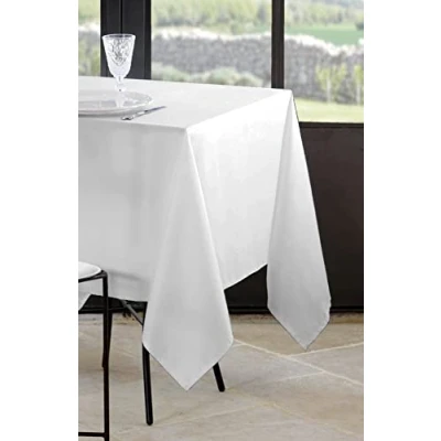 Image de Stof Lovely CASA Nappe Taille 145x200 cm 100% Polyester Couleur Blanc Modèle Nelson Rectangulaire Linge de Table Lavable 30 Qualité Exceptionnelle