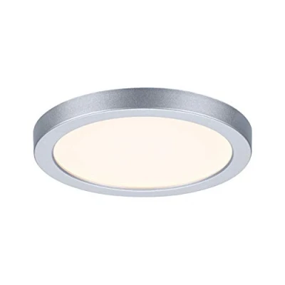 Image de Paulmann 93033 Panneau LED spots encastrés Areo VariFit IP44 Blanc chaud 118 mm rond incl. 1x6,5 watts Chrome mat éclairage de plafond plastique 3000K