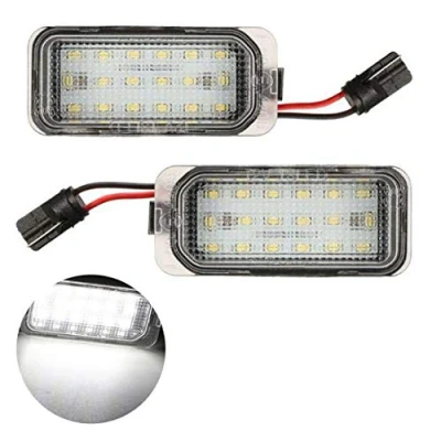 Image de VIGORFLYRUN PARTS LTD 2Pcs LED Lumière de Plaque d&#039;immatriculation, Canbus sans Erreur Blanc 6000K 18SMD pour Kuga Fiesta F ocus M ondeo/for XF XJ