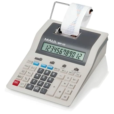 Image de MAUL Calculatrice de Bureau Printing MPP 123 imprimante à 12 Chiffres avec Les Fonctions commerciales importantes Impression 2 Couleurs 2,4 Lignes/Sec Gris