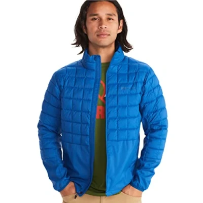 Image de Marmot Homme Echo Featherless Hybrid, veste de randonnée chaude, fonctionnelle déperlante, manteau matelassé doublé, résistante au vent, Dark Azure, XXL