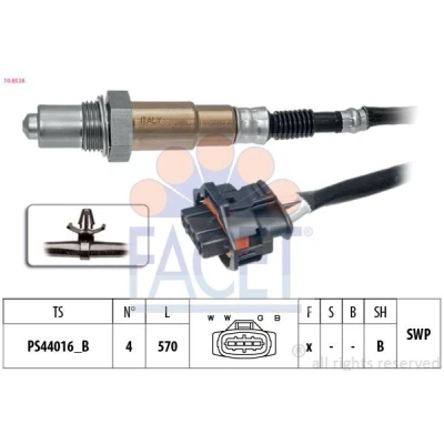 Image de FACET 10.8538 Sonde lambda avec monture chauffé, planaire, Filetage prégraissé OPEL: Zafira B, Astra H 3/5 portes, G CC