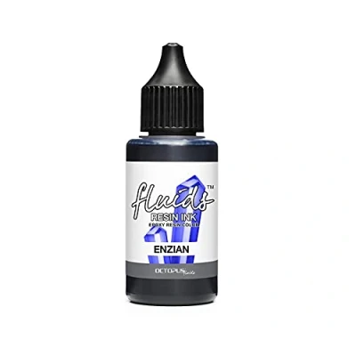 Image de Octopus Fluids Resin Ink ENZIAN, encre à alcool pour résine époxy et UV, Alcohol Art, colorant resine epoxy 30 ml, bleu
