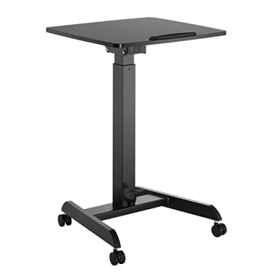 Image de Maclea MC 892B Lapdesk Table d&#039;ordinateur Portable Réglable en Hauteur avec roulettes Bureau Assis Debout jusqu&#039;à Max. 113 cm Inclinable à 30 degrés Noir