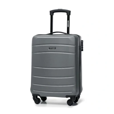 Image de WITTCHEN Valise Cabine Bagages de Voyage Bagage à Main Rigide en ABS avec 4 roulettes Pivotantes Serrure Combinaison Poignée Télescopique Globe Line Taille M Gris