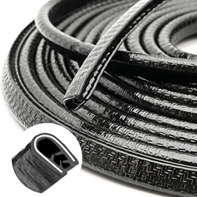 Image de Garde bord de portière voiture 10 m Joint en caoutchouc forme U Pour la plupart des voitures, du métal, verre et bateau Gamme préhension 1 mm à 2,5 Noir