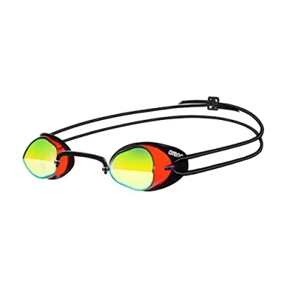 Image de arena Swedix Mirror Lunettes de Natation Unisexe Adulte Race, Suédoises avec Verres Angulaires Miroir Anti Buée, Protection UV, 4 Pontets Interchangeables, Joints TPR