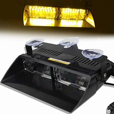 Image de Balise Feu de Détresse Ambre 16 LED Application la Loi Lumière Avertissement Stroboscope Clignotant Lampe D&#039;urgence avec ventouse 12V Pour le toit/le tableau bord/le pare brise internes