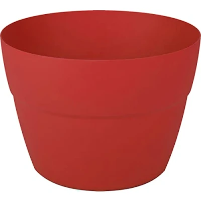 Image de EDA Pot Cavalier Cancùn 8 L Système de Fixation Simple et Breveté pour Balcons Rambardes Ø 29 x 20,6 cm Rouge Rubis