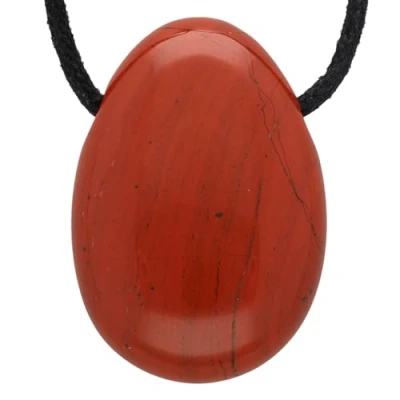 Image de Lebensquelle Plus Pendentif Goutte d&#039;eau avec Pierre de Tambour, Cordon en Cuir.