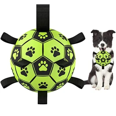 Image de LOTUSWILD Jouet Pour chien Balle durable 15 cm Avec poignée chiens de grande et moyenne taille Vert