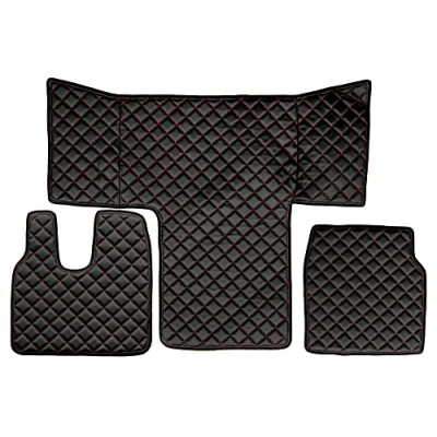 Image de F CORE Tapis de entierement Le Sol Camion compatibilité pour Man TGL TGM TGS 01.13 12.19 L Cab LX Noir/Rouge