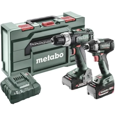 Image de Perceuse visseuse sans fil, Clé à chocs fil Metabo BSL+SSD200LTBL 685194000 18 V 4 Ah Li Ion + batterie, chargeu