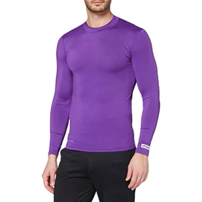 Image de UHLSPORT DISTINCTION COLORS BASELAYER Sous Maillot Manche Longues Matière Légère Coupe Moulante Ajustée violet FR : L (Taille Fabricant L)
