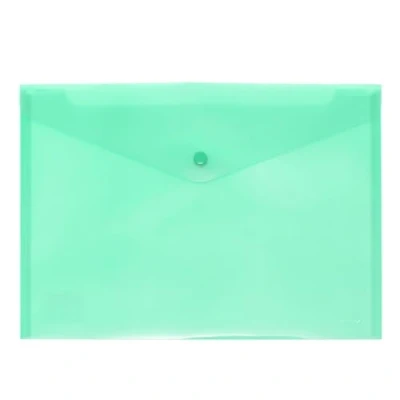 Image de Grafoplás Enveloppe plastique avec fermeture à clic Ecoplas Format Folio Couleur menthe translucide 33,4 x 23,5 cm Parfait pour les documents scolaires, domestiques et de bureau A4