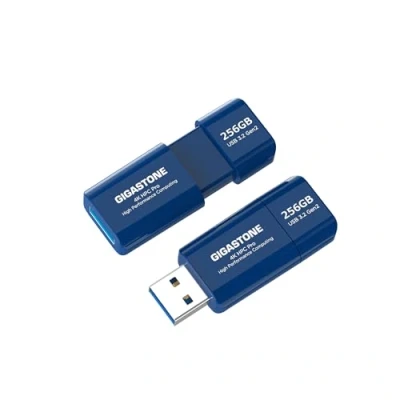 Image de Gigastone Z80 Clé USB 3.2 Gen2 256 Go, Lot de 2 USB, R/W 1000/800 Mo/s HPC Calcul Haute Performance, Rétractable sans Capuchon Conception, Compatible avec Interface 2.0 / 3.0 3.1