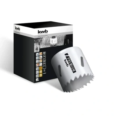 Image de kwb Scie cloche bi métal HSS Ø 46 mm, 8% allié au cobalt avec denture Vario progressive et haute précision pour une utilisation polyvalente