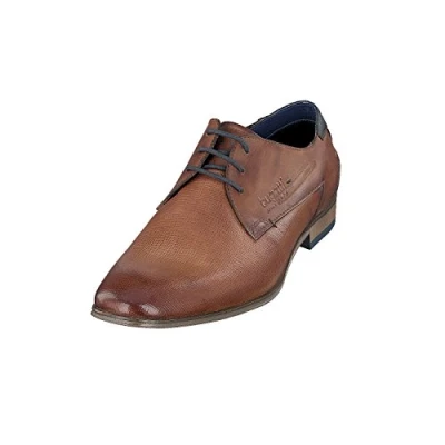 Image de bugatti Homme Chaussure basse business en cuir, Derby avec finition bicolore, Brun, 47 EU