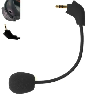 Image de Microphone de Jeu Rechange pour Casque Filaire Kingston HyperX Cloud 2 II Core Pro CloudX PS5 Xbox One Nintendo Switch Ordinateur PC Gaming Micro (Trou carré extrémité inclinée)
