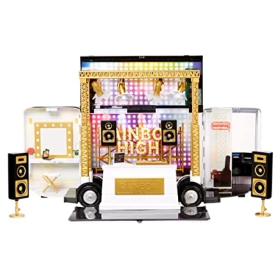 Image de Rainbow HIGH Visions World Tour Bus &amp; Stage Ensemble 4 en 1 avec équipement DJ, projecteurs Fonctionnels, Fauteuil Loge, des Accessoires Batteries 6 Ans +