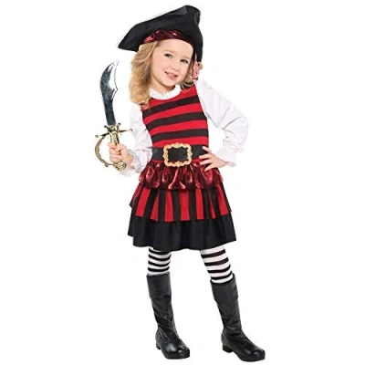 Image de Amscan (997042 Child Girls Little Lass Pirate Costume (3 4yr), Multicore, 3 4 Ans