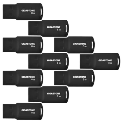 Image de Gigastone Clé USB 8 Go Lot de 10, V70 Série, Rétractable sans Capuchon Conception, Compatible avec Interface 2.0