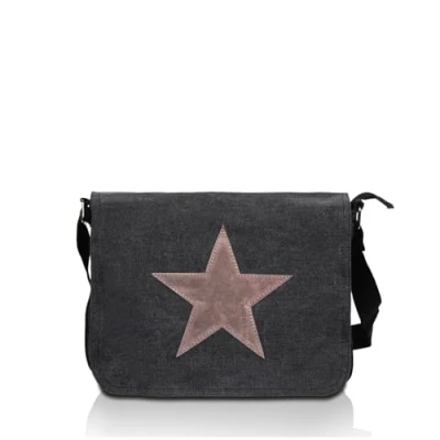Image de Gloop Sac à main pour femme bandoulière avec étoile cousue Dimensions : 37 x 27 8 cm, Noir 23108a11