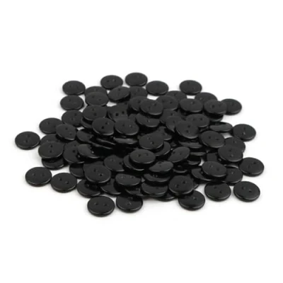 Image de Handarbeit Lieblingsladen Lot de 100 Boutons ronds En résine qualité supérieure Noir 10 mm 2 trous À coudre et à bricolage noire