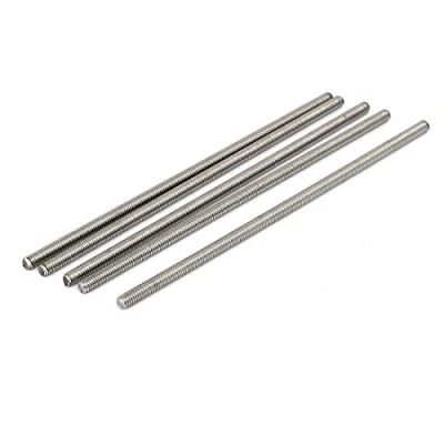 Image de sourcing map tige filetée M4x120mm Acier inoxydable 304 entièrement Ton argent 5pcs